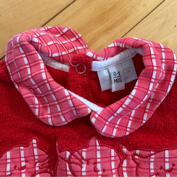 Vintage Carters Classic baby sweater Red Cats Embroidered Newborn 0-1 months - Picture 3 of 9